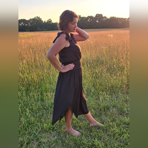 RAMY BROOK Black Dress w/Flutter Sleeve - Picture 4 of 6